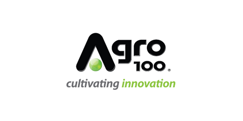 Agro 100 logo in green and black