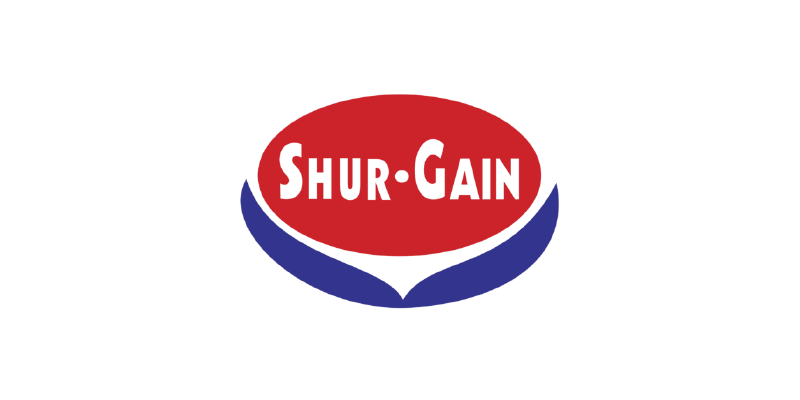 Shur-gain logo red and blue