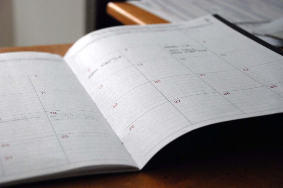 event book on table