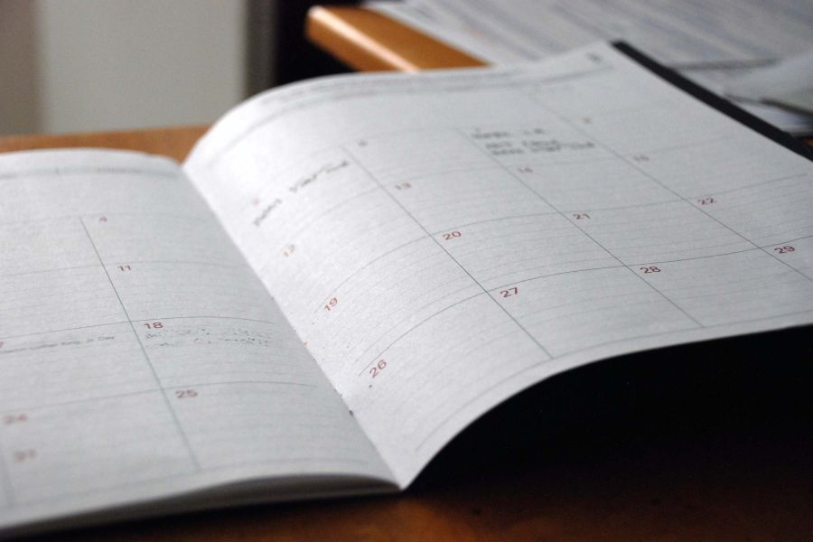 event book on table